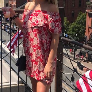 Off the shoulder vintage floral dress